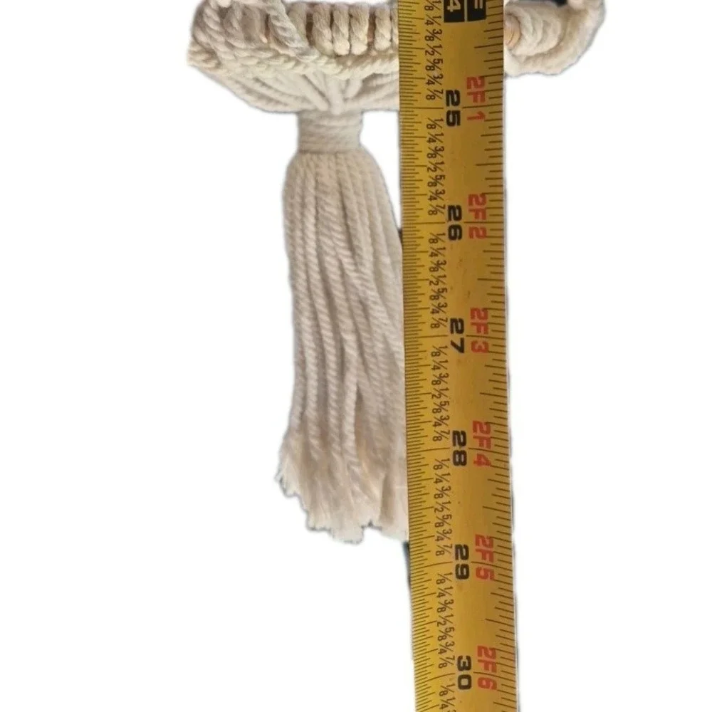 2 Level Graduated Tiered Flat Bottom Macrame Plant Hanger Boho Shabby Chic Retro